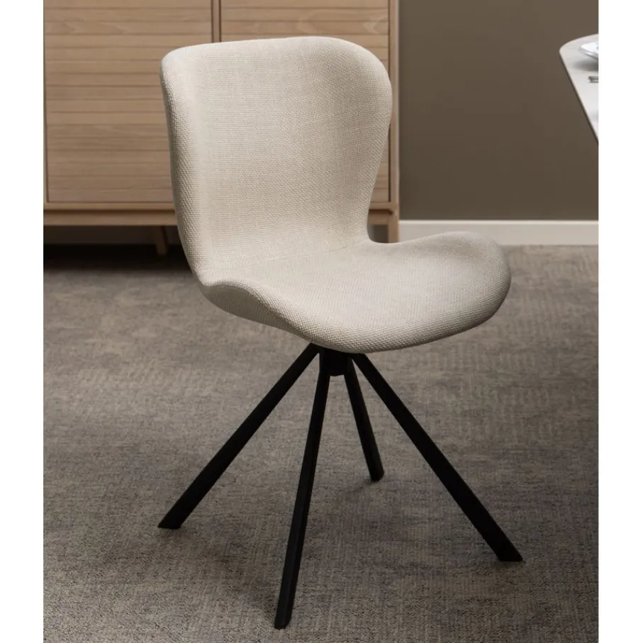 Eetkamerstoelen< Draaibare Eetkamerstoel Isak Beige