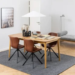 Eetkamerstoelen< Draaibare Eetkamerstoel Isak Cognac