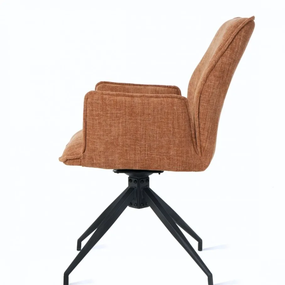 Eetkamerstoelen< Draaibare Eetkamerstoel Jerrel Roestbruin