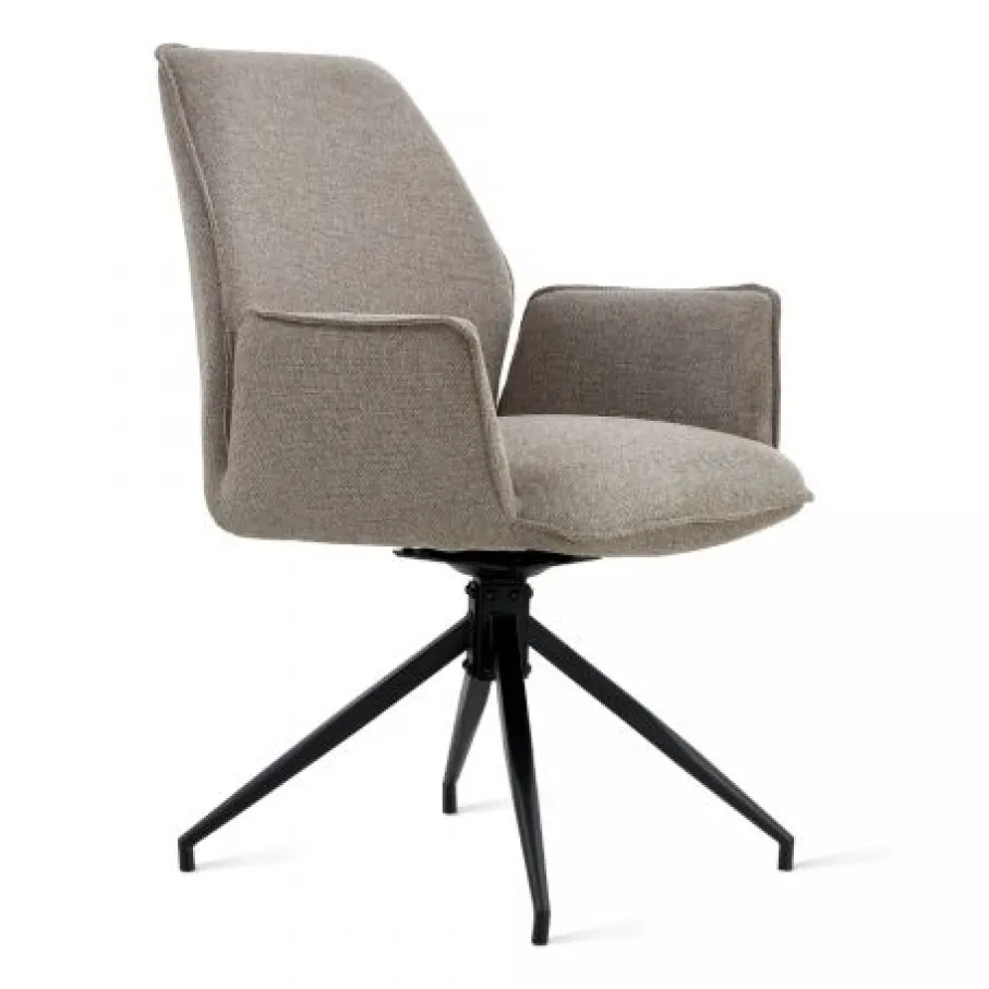 Eetkamerstoelen< Draaibare Eetkamerstoel Jerrel Taupe