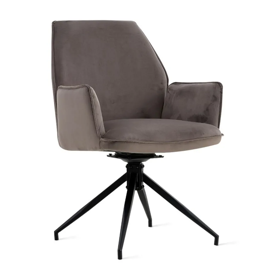 Eetkamerstoelen< Draaibare Eetkamerstoel Jerrel Grijs
