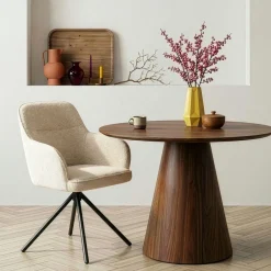 Eetkamerstoelen< Draaibare Eetkamerstoel Kortrijk Beige