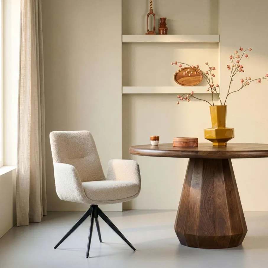 Eetkamerstoelen< Draaibare Eetkamerstoel Molly Beige