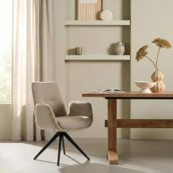Eetkamerstoelen< Draaibare Eetkamerstoel Molly Taupe