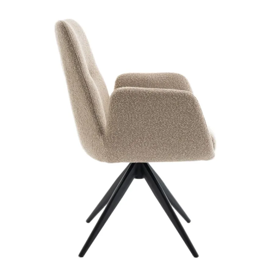 Eetkamerstoelen< Draaibare Eetkamerstoel Molly Taupe