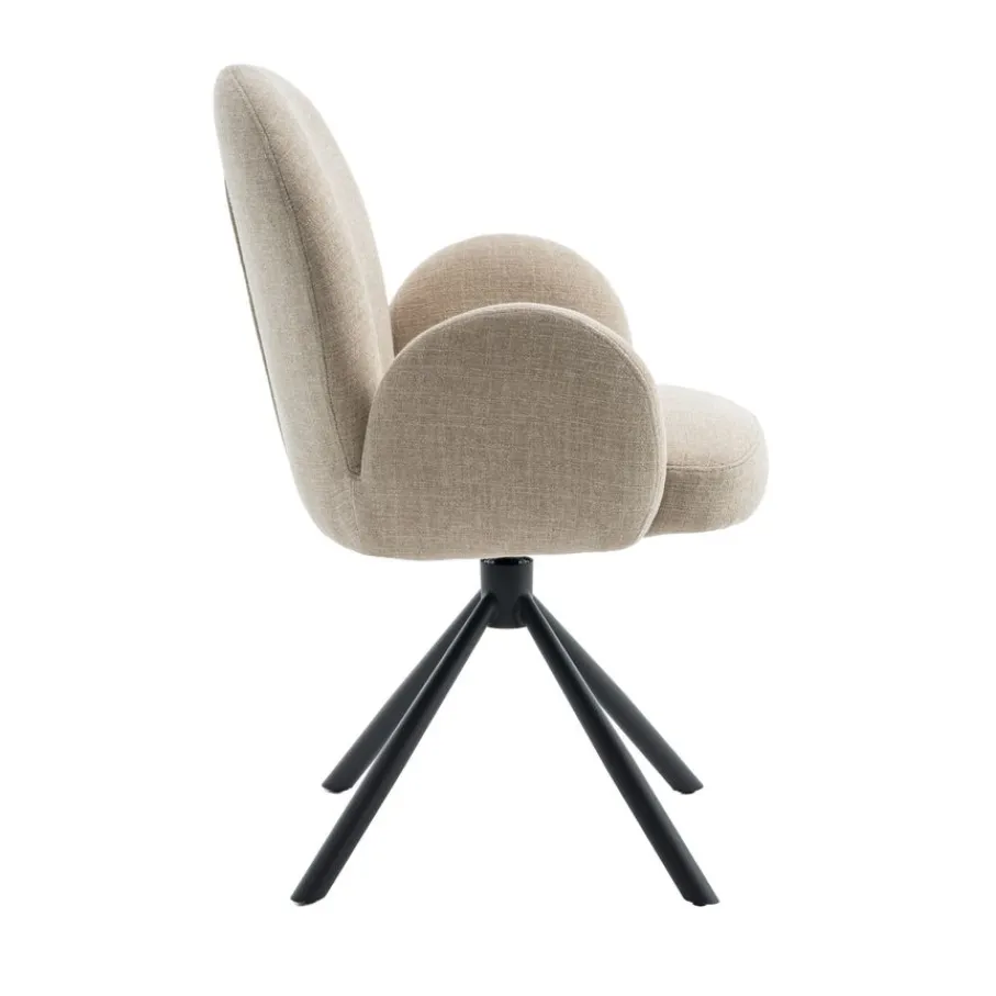 Eetkamerstoelen< Draaibare Eetkamerstoel Moon Beige