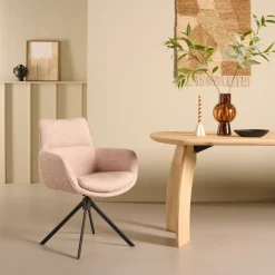 Eetkamerstoelen< Draaibare Eetkamerstoel Oland Zand