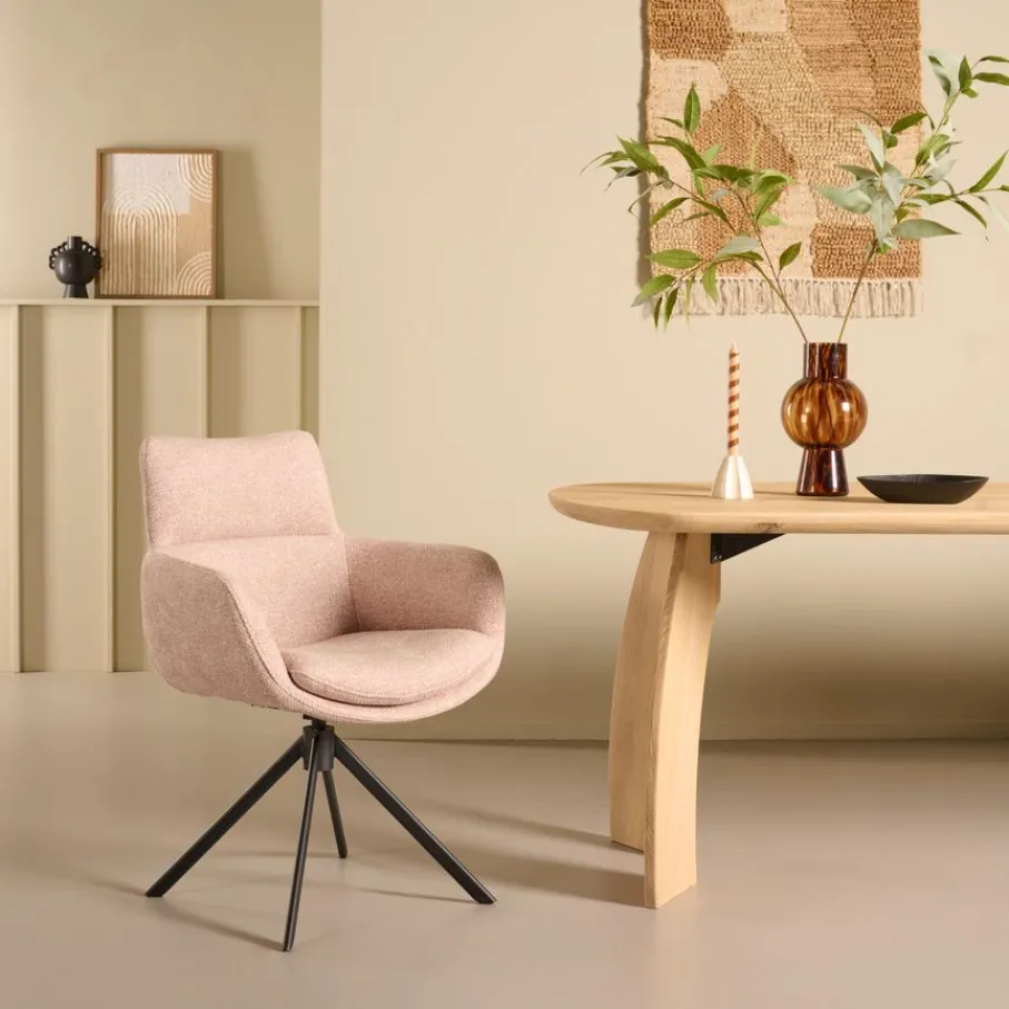 Eetkamerstoelen< Draaibare Eetkamerstoel Oland Zand
