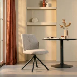 Eetkamerstoelen< Draaibare Eetkamerstoel Ravels Beige