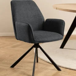 Eetkamerstoelen< Draaibare Eetkamerstoel Roar Donkergrijs
