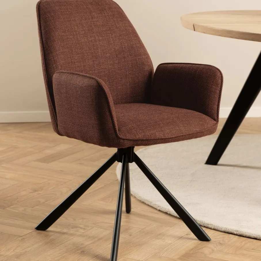 Eetkamerstoelen< Draaibare Eetkamerstoel Roar Terracotta