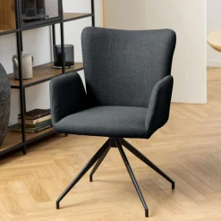 Eetkamerstoelen< Draaibare Eetkamerstoel Sverre Donkergrijs