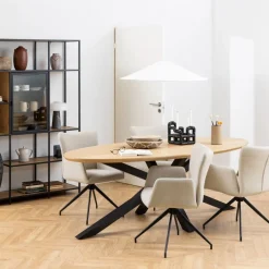 Eetkamerstoelen< Draaibare Eetkamerstoel Sverre Beige