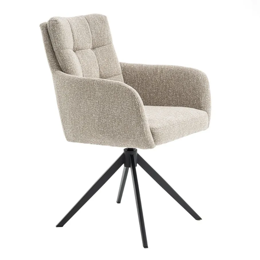 Eetkamerstoelen< Draaibare Eetkamerstoel Swag Beige