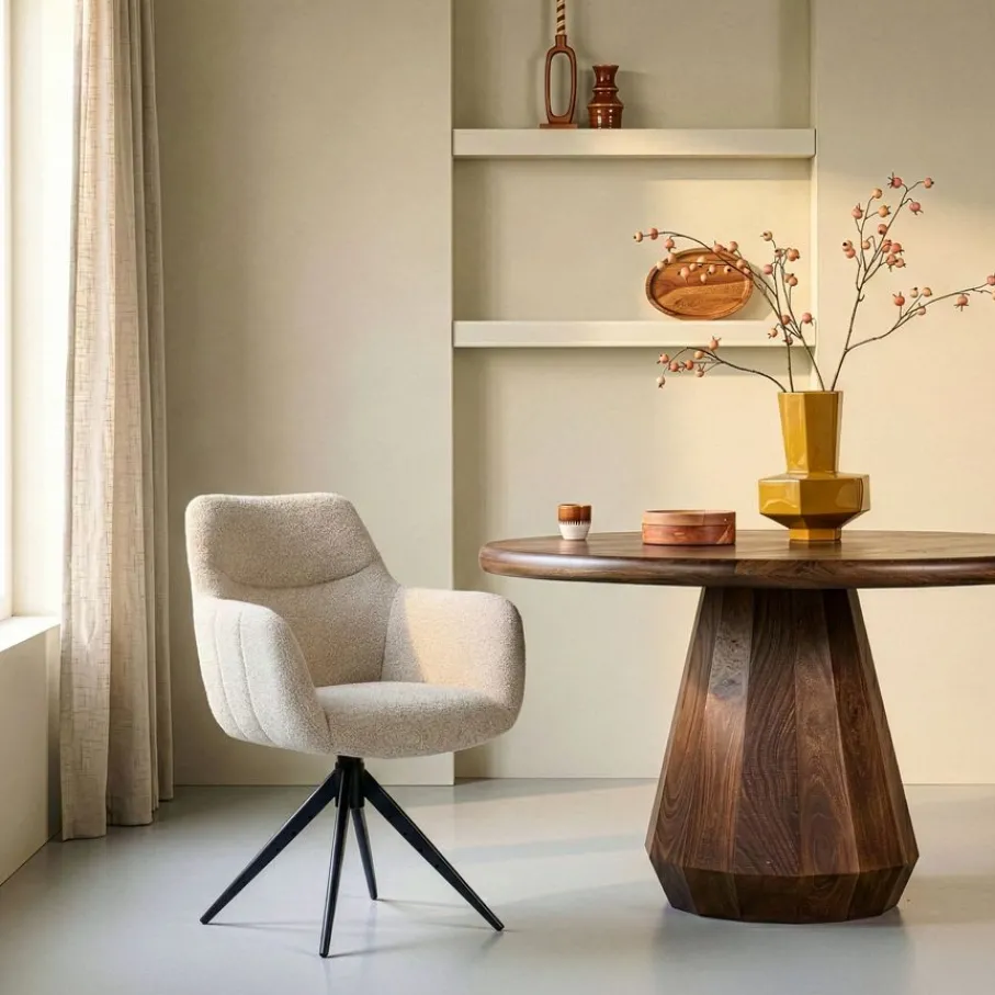 Eetkamerstoelen< Draaibare Eetkamerstoel Tibor Greige