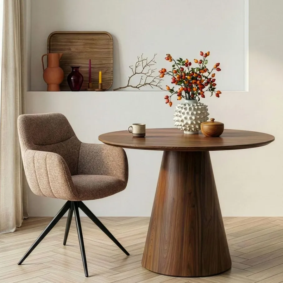 Eetkamerstoelen< Draaibare Eetkamerstoel Tibor Bruin
