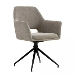 Eetkamerstoelen< Draaibare Eetkamerstoel Tiernan Taupe