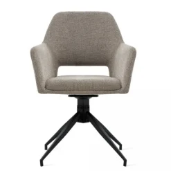 Eetkamerstoelen< Draaibare Eetkamerstoel Tiernan Taupe