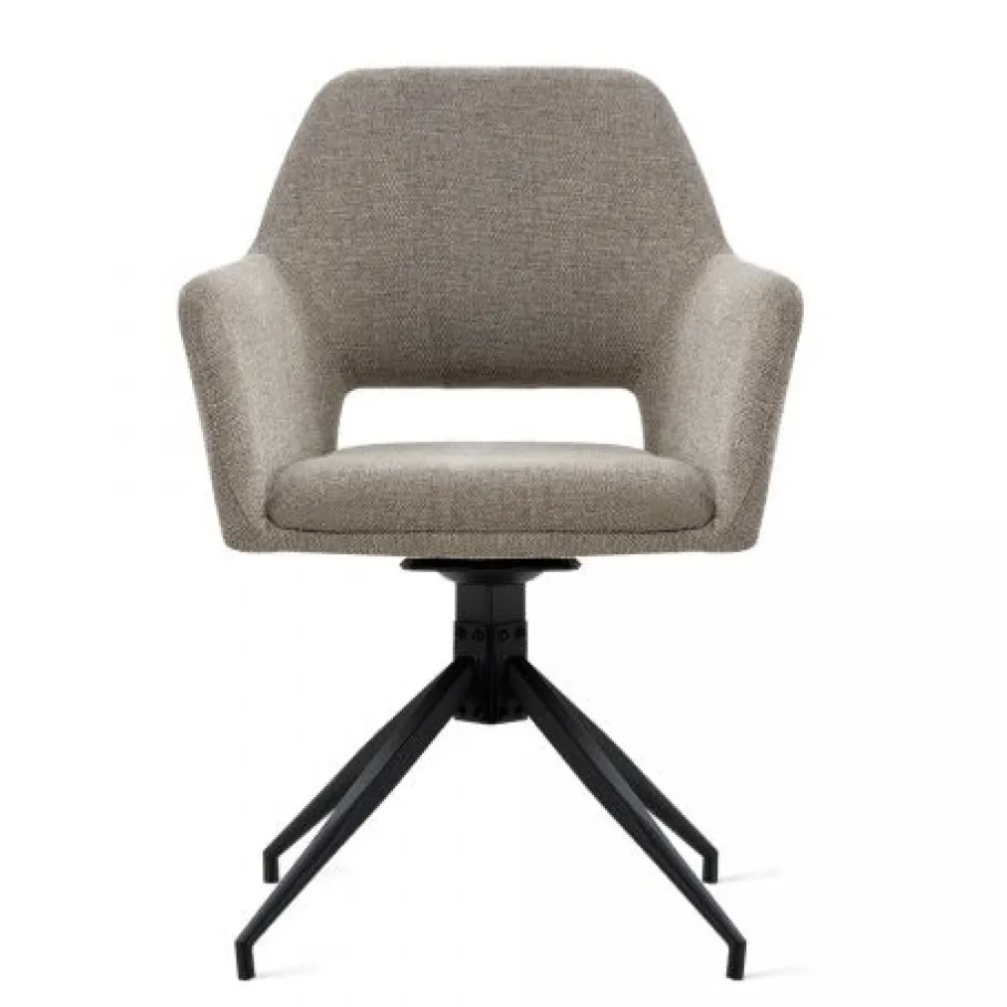 Eetkamerstoelen< Draaibare Eetkamerstoel Tiernan Taupe