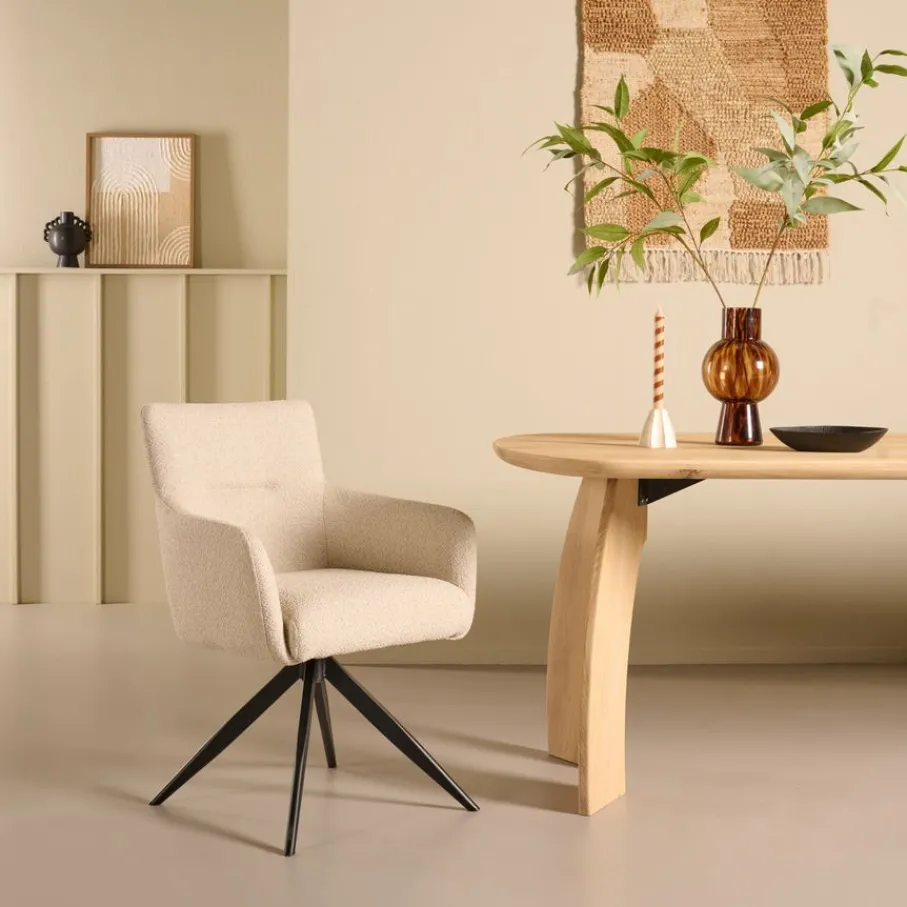 Eetkamerstoelen< Draaibare Eetkamerstoel Tonsberg Beige