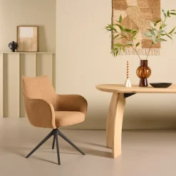 Eetkamerstoelen< Draaibare Eetkamerstoel Tumba Caramel