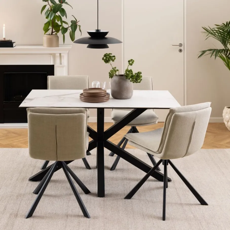 Eetkamerstoelen< Draaibare Eetkamerstoel Ulf Beige