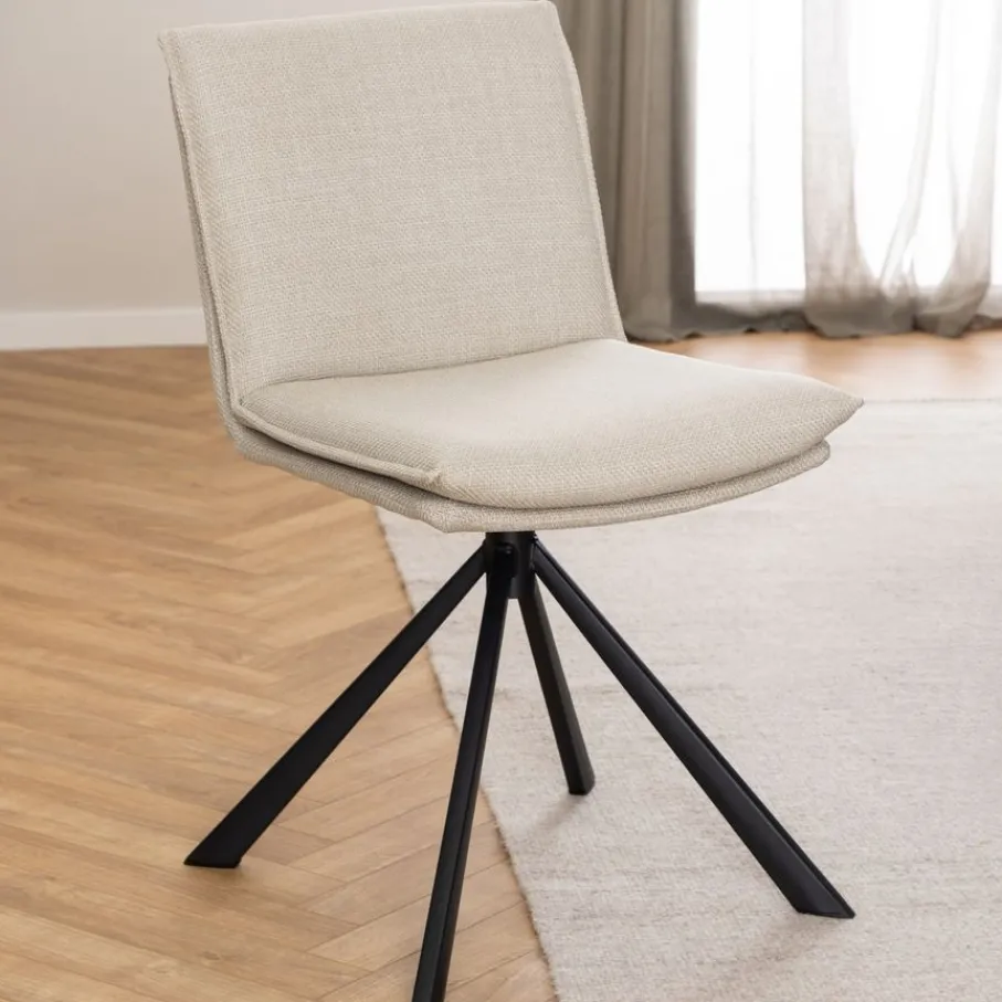 Eetkamerstoelen< Draaibare Eetkamerstoel Ulf Beige
