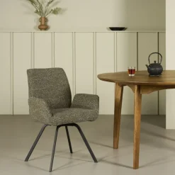 Eetkamerstoelen< Draaibare Eetkamerstoel Vana Groen