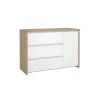 Ladekasten|Dressoirs< Dressoir Atlanta Eiken / Hoogglans Wit - 119x84x48 cm