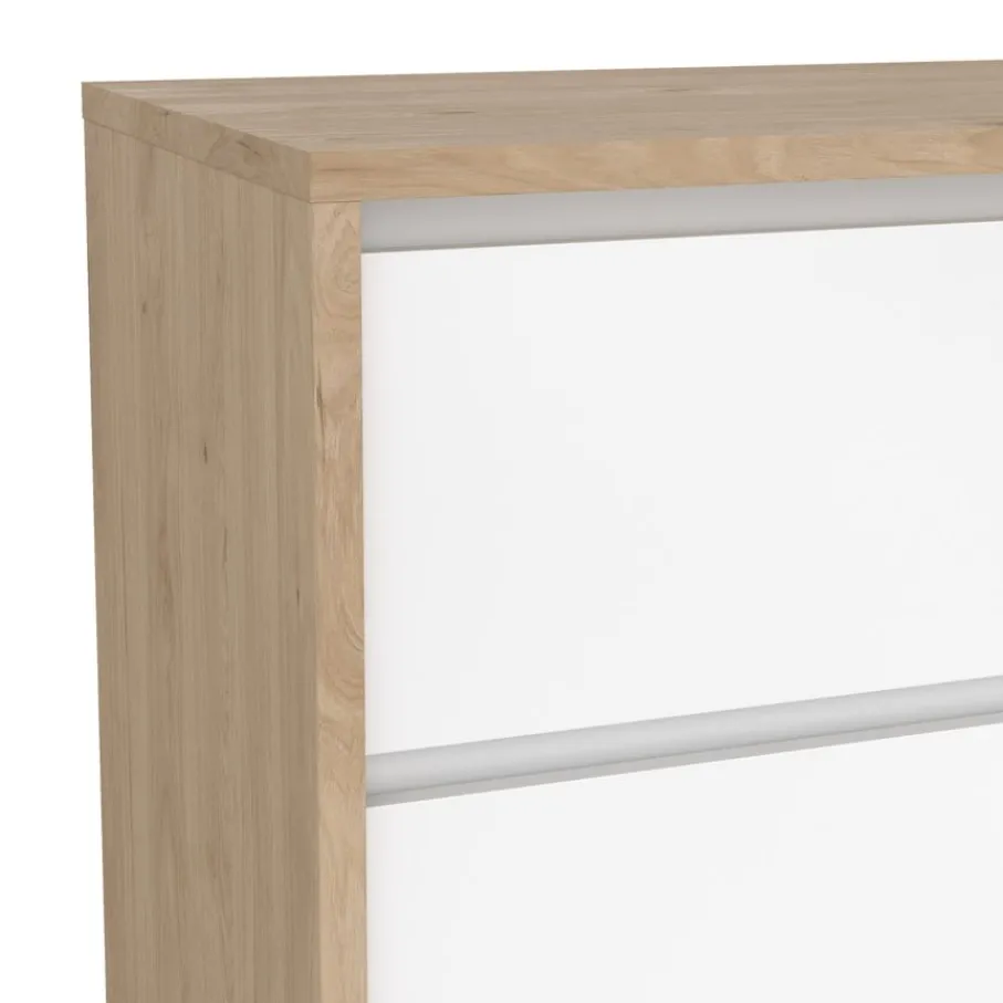 Ladekasten|Dressoirs< Dressoir Atlanta Eiken / Hoogglans Wit - 119x84x48 cm