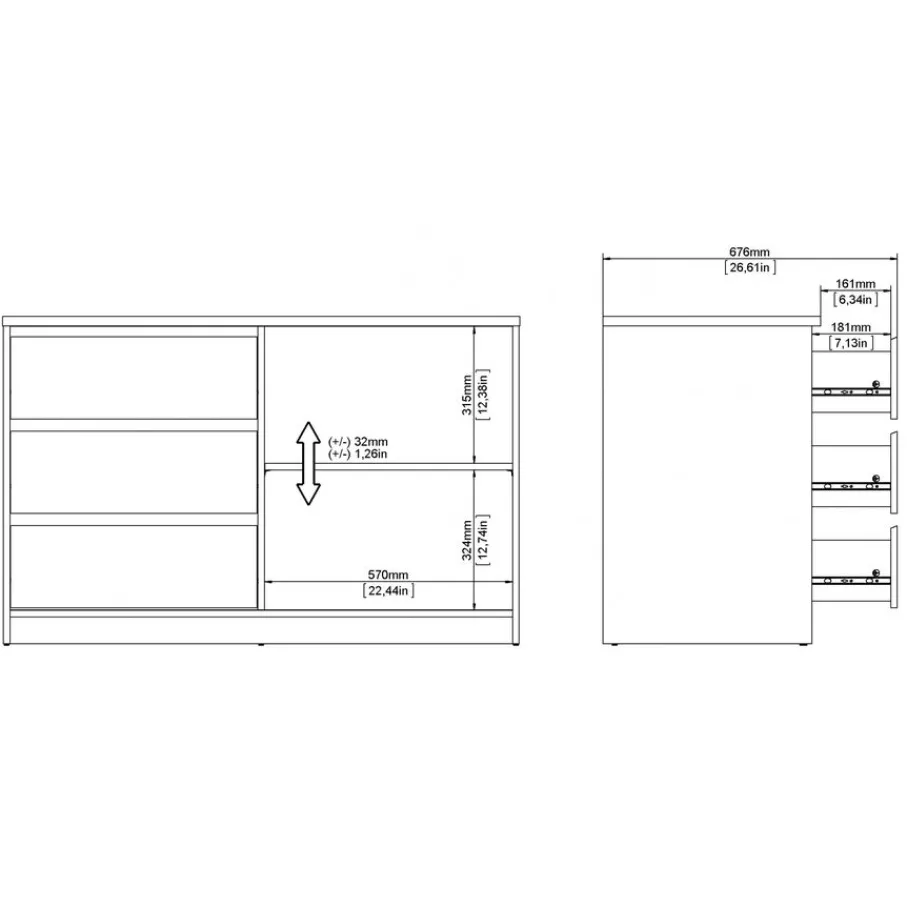Opbergkasten< Dressoir Luna Eiken - 119x76x50 cm