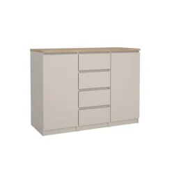 Opbergkasten< Dressoir Luna Taupe / Eiken - 121x91x50 cm