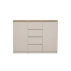 Opbergkasten< Dressoir Luna Taupe / Eiken - 121x91x50 cm