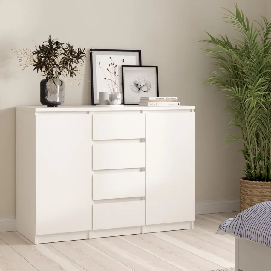 Opbergkasten< Dressoir Luna Wit - 121x91x50 cm