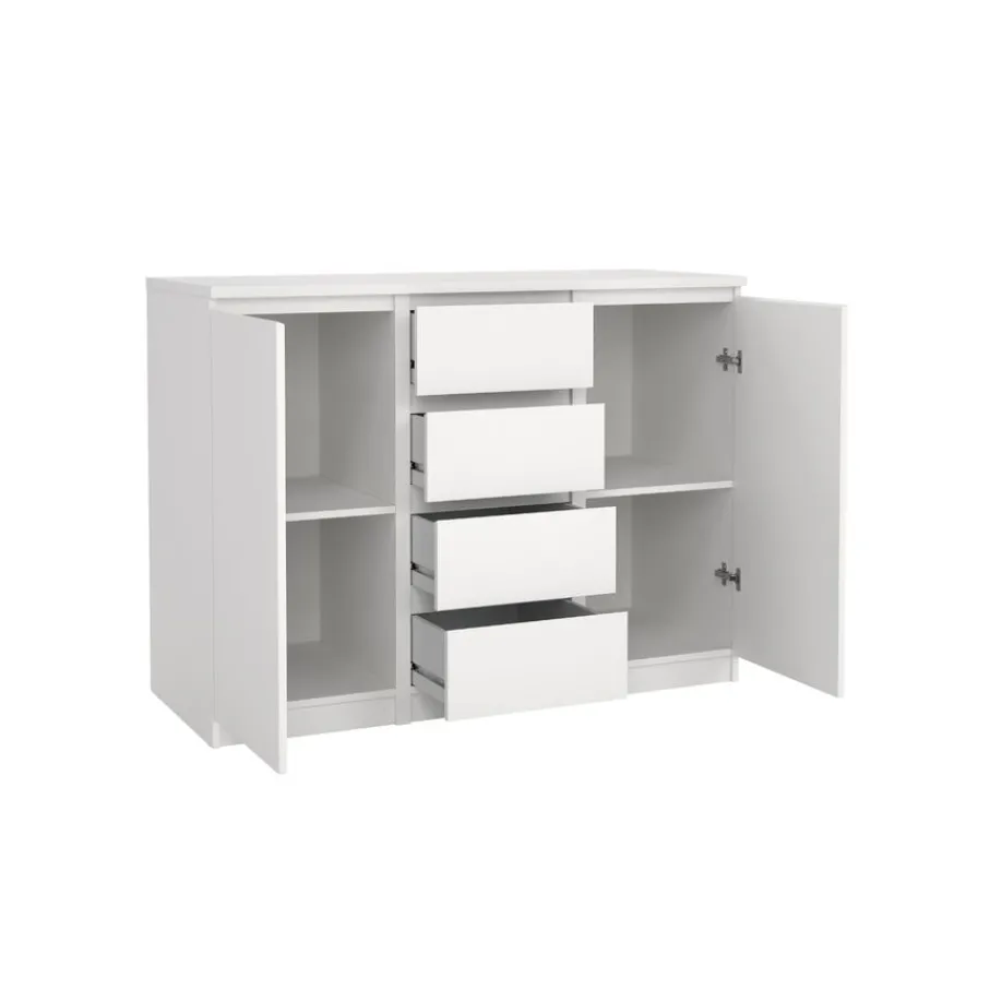 Opbergkasten< Dressoir Luna Wit - 121x91x50 cm
