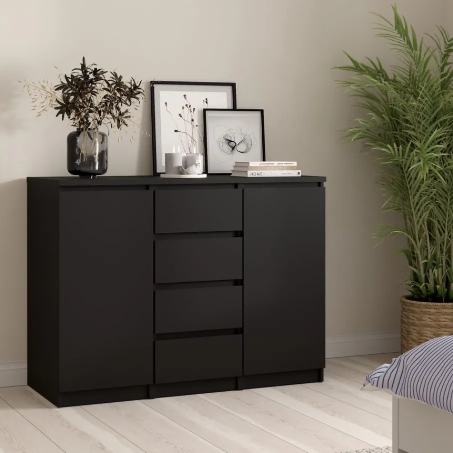 Opbergkasten< Dressoir Luna Zwart - 121x91x50 cm