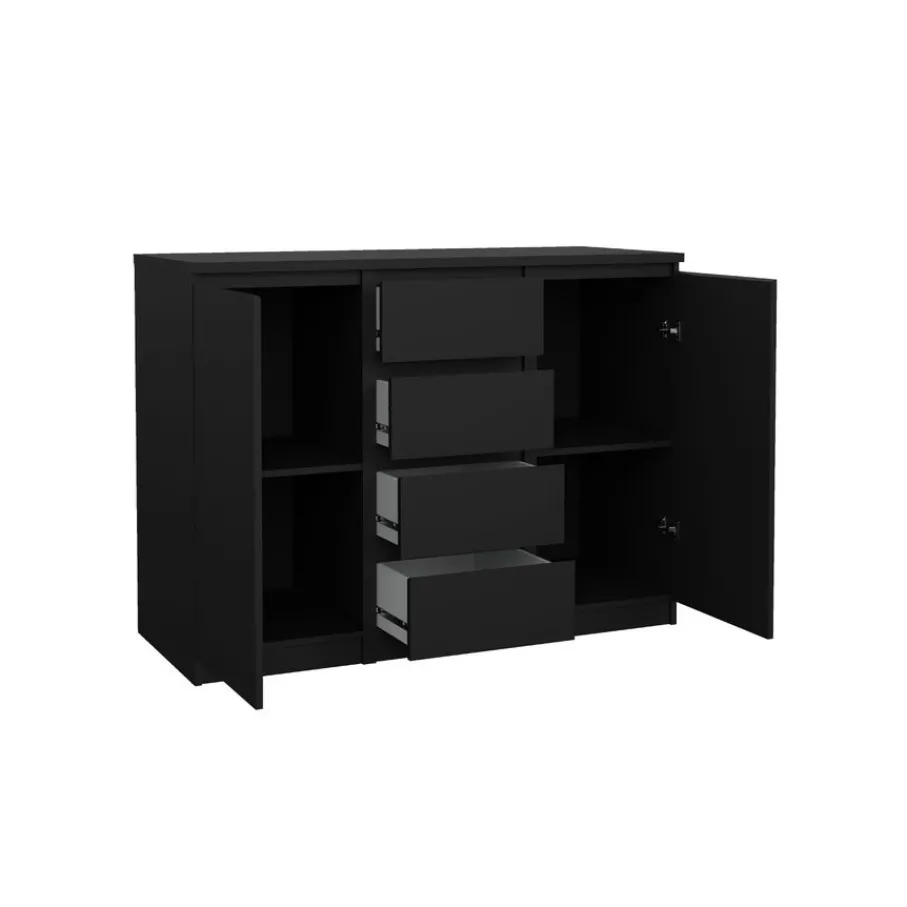 Opbergkasten< Dressoir Luna Zwart - 121x91x50 cm