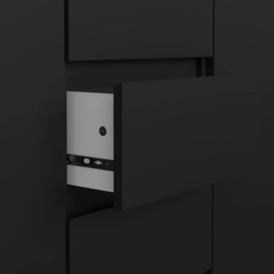 Opbergkasten< Dressoir Luna Zwart - 121x91x50 cm