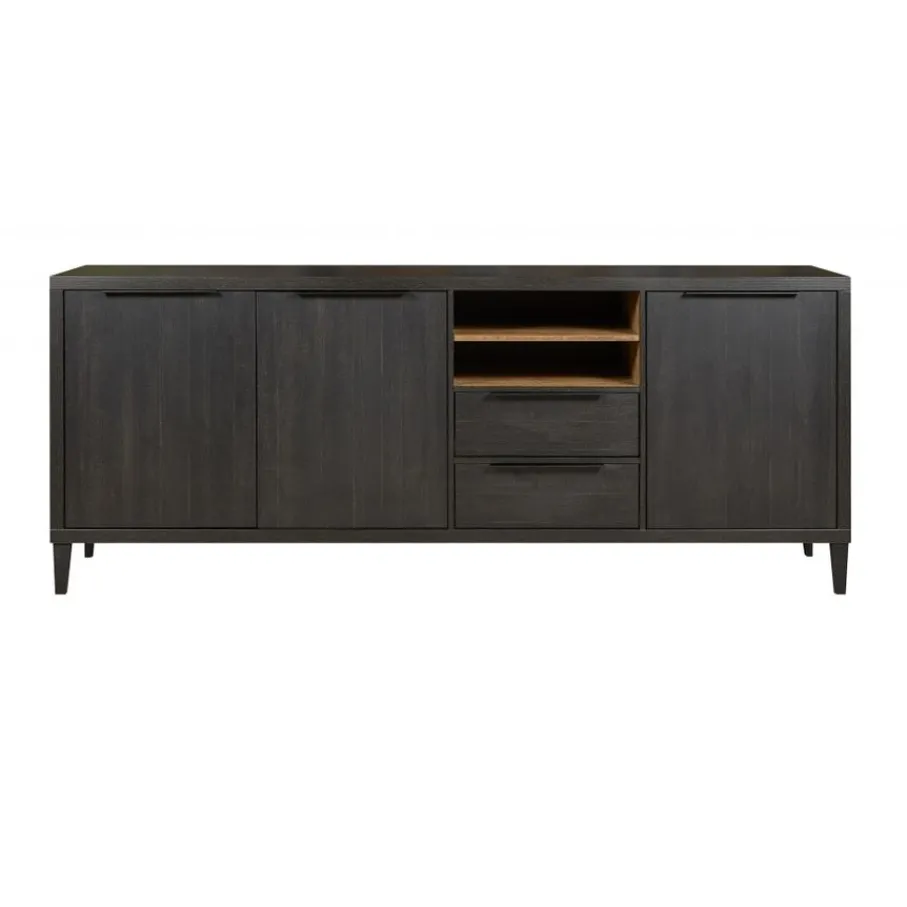 Dressoirs< Dressoir Zwanenburg Zwart - 225x90x48 cm