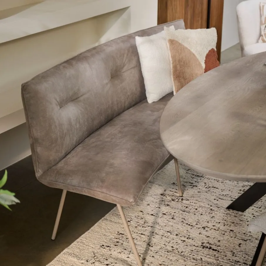 Eetkamerbanken< Eetkamerbank Trondheim Taupe - 180 cm