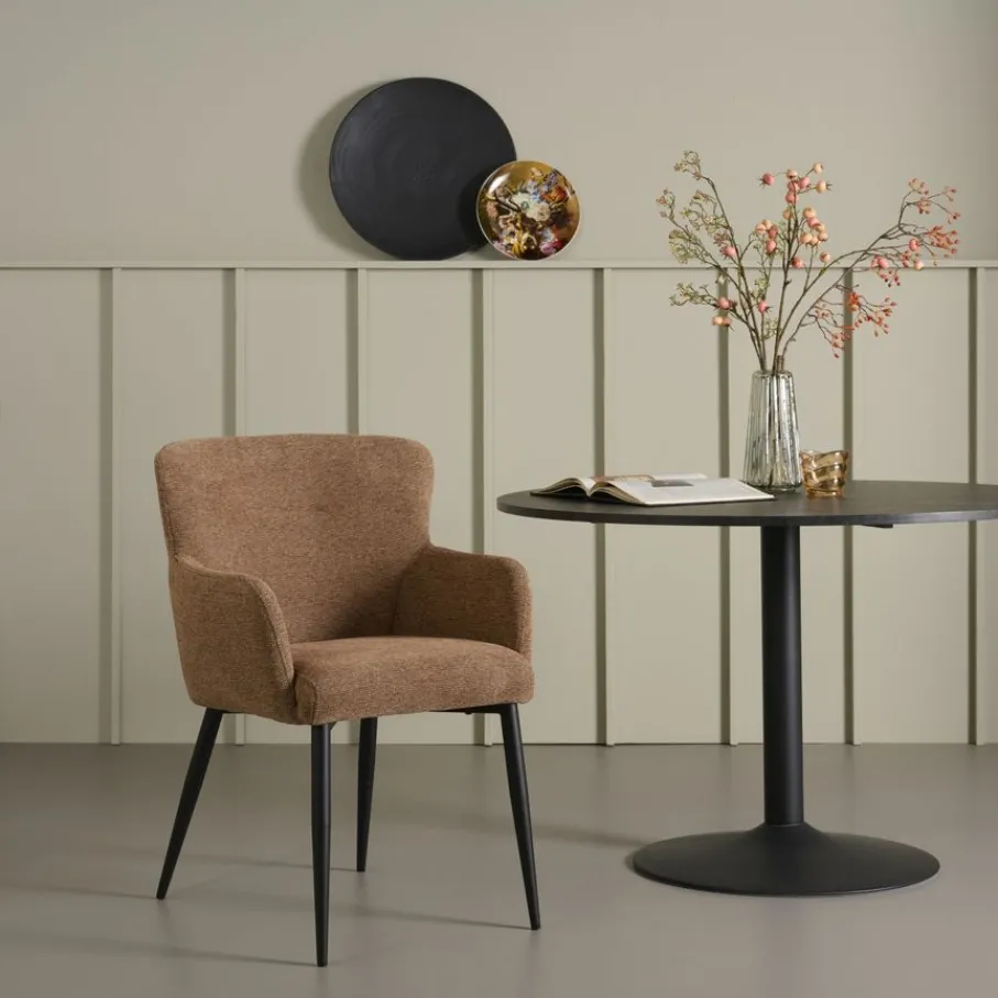 Eetkamerstoelen< Eetkamerstoel Alba Hazelnootbruin
