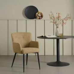 Eetkamerstoelen< Eetkamerstoel Alba Mosterdgeel