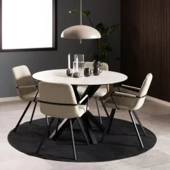 Eetkamerstoelen< Eetkamerstoel Asta Beige