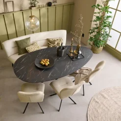 Eetkamerstoelen< Eetkamerstoel Bjorna Beige