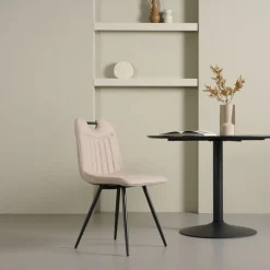 Eetkamerstoelen< Eetkamerstoel Bree Beige