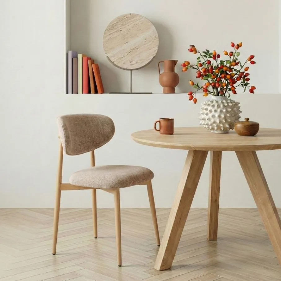 Eetkamerstoelen< Eetkamerstoel Cleo Beige
