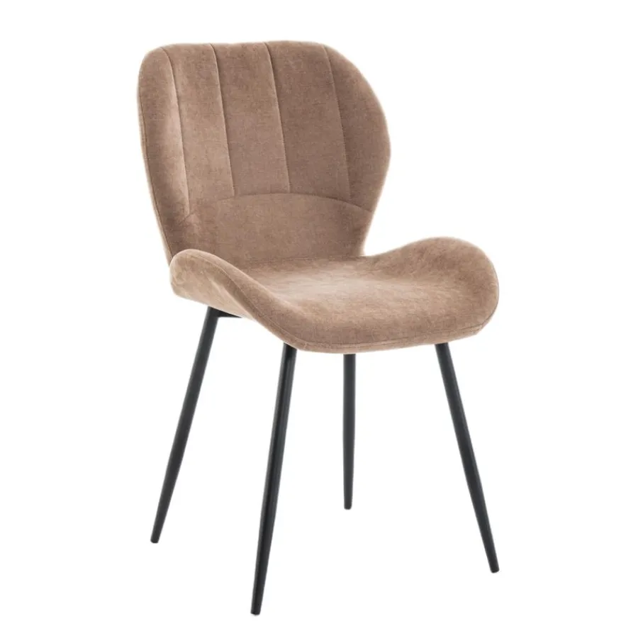 Eetkamerstoelen< Eetkamerstoel Flor Taupe