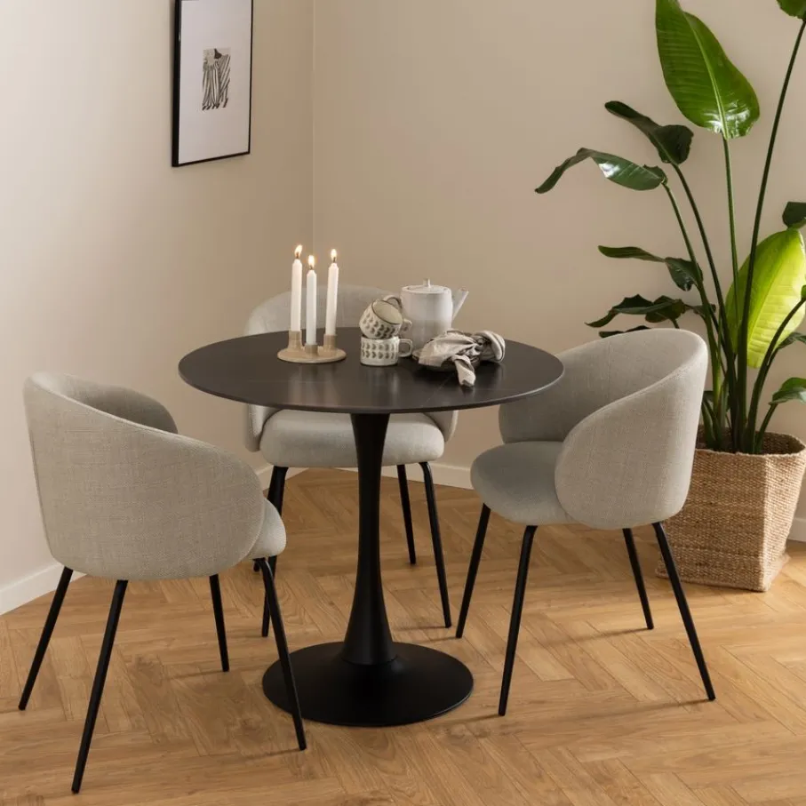 Eetkamerstoelen< Eetkamerstoel Frode Beige