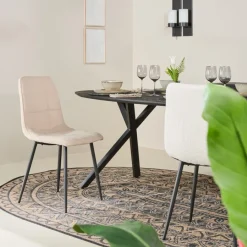 Eetkamerstoelen< Eetkamerstoel Garret Beige