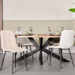 Eetkamerstoelen< Eetkamerstoel Garret Crème